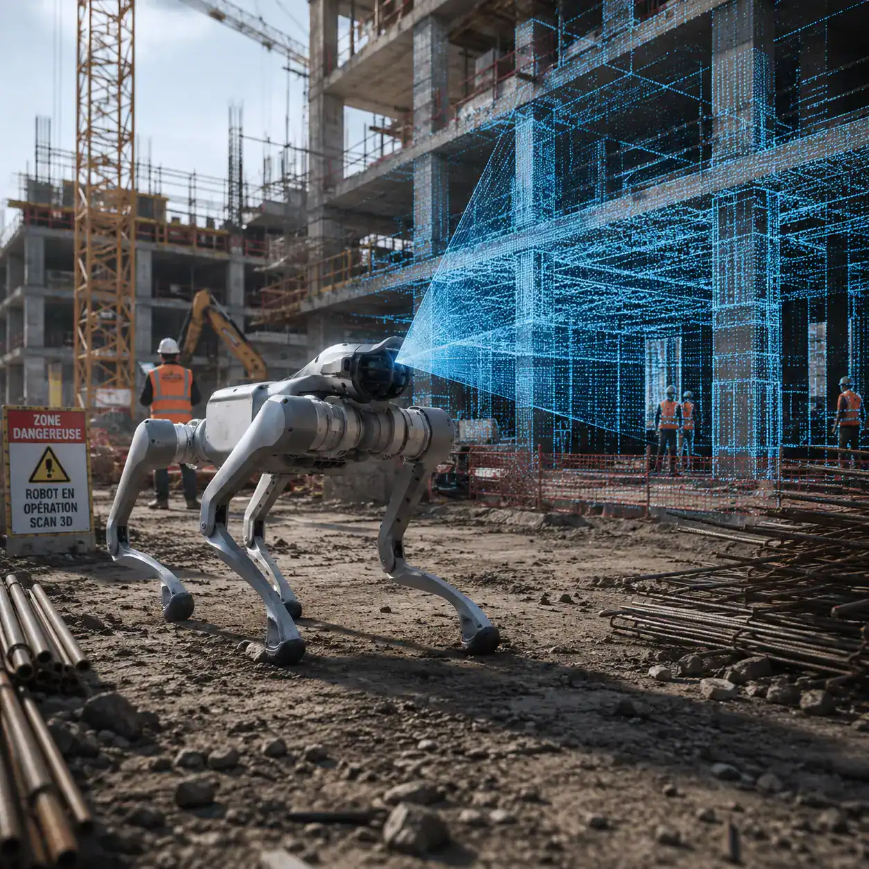 Solution robotique quadrupède pour le BTP
