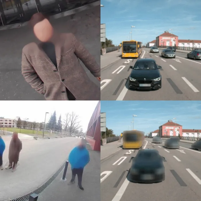Anonymisation automatique d'images de robots : visages et véhicules floutés pour le respect du RGPD